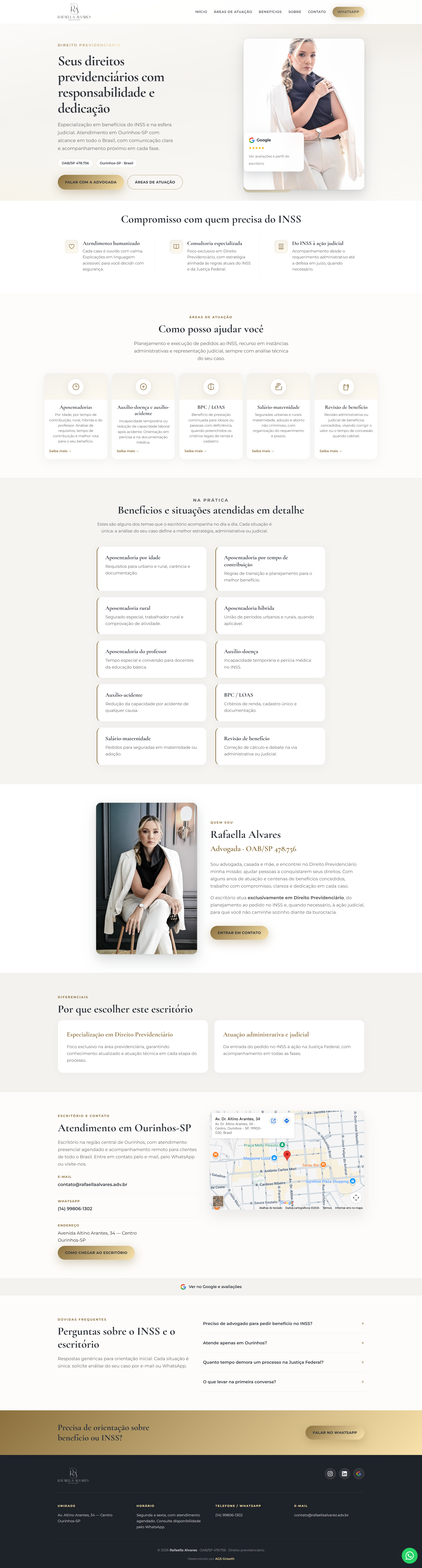 Print completo do site Rafaella Alvares Advocacia